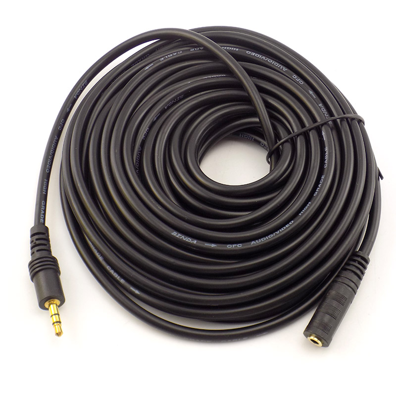Cable Extension 3.5 - 1.5/3/5/10m 3.5mm estéreo macho para fêmea