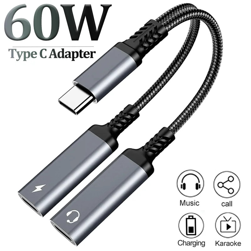 Otg 2 em 1 usb c divisor para  - Earphone Splitter Jack avaliação e preço