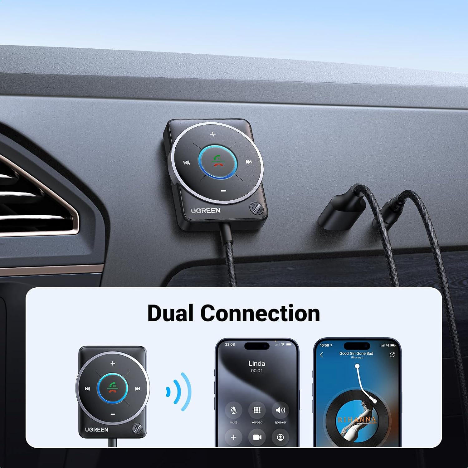 Adaptador de carro UGREEN Blue - Bluetooth Adapter Receiver avaliação e preço