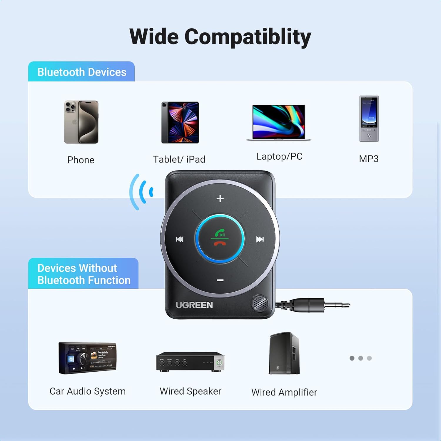 Adaptador de carro UGREEN Blue - Bluetooth Adapter Receiver avaliação e preço